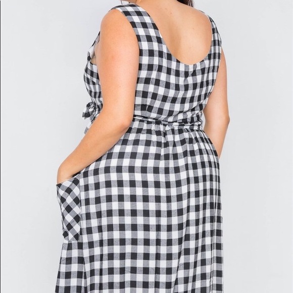 ⭐️LAST1⭐️Plus Size Checkered Gingham Midi Dres⭐️ - Picture 4 of 5